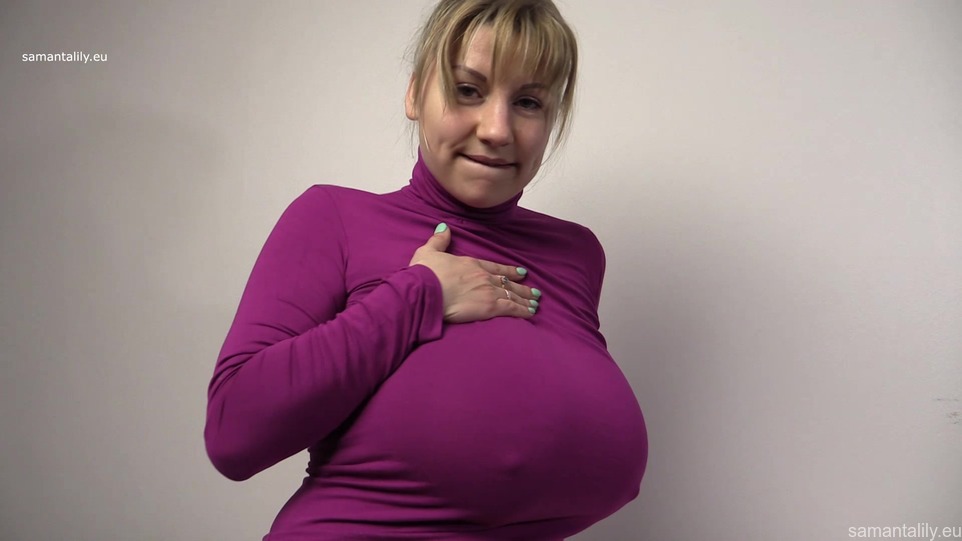 Purple Lactating Tits - Samanta Lily gets a big tits lactating massage â€“ The Boobs Blog