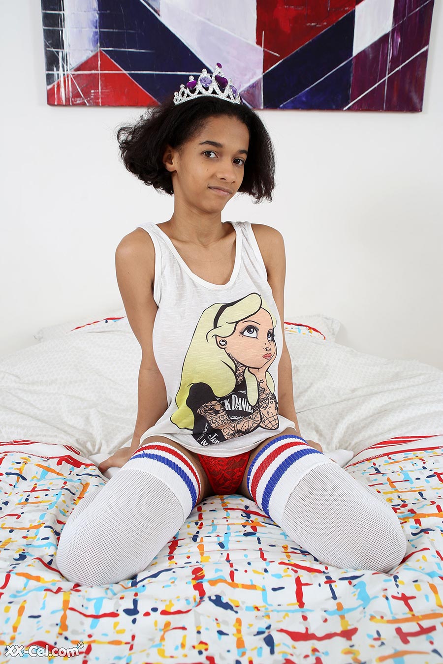 Busty ebony teen Addison in sock â€“ The Boobs Blog
